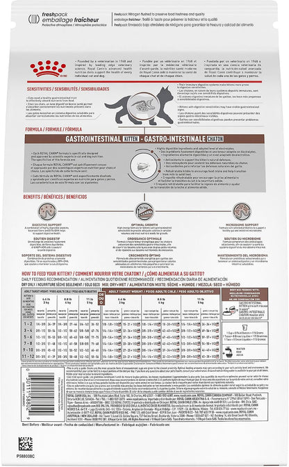 High calorie dense kibble for kittens by Royal Canin veterinary care.