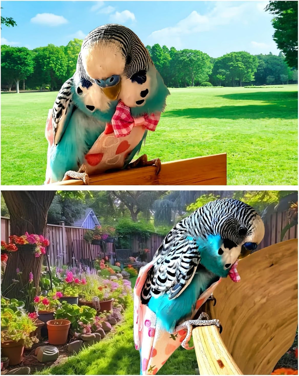 Side profile of bird costume fitted for cockatiels and conures