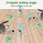Plittpetts automatic cat ball with elastic mesh tail extended