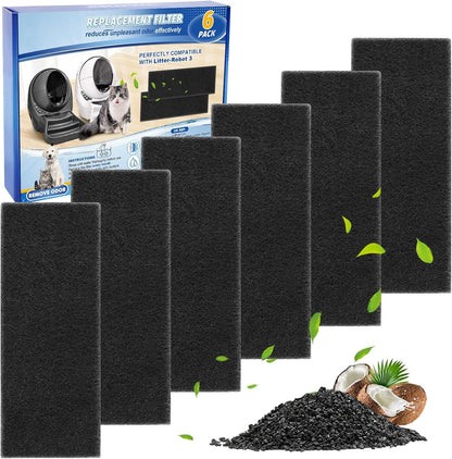 Generic automatic litter box carbon filters six pack front view
