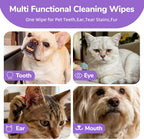 Dog Eye Wipes, 120 Count Cat Eyes Cleaning Wipes Gentle Pet Tear Stain Remover, Hypoallergenic Puppy Dogs Eye Wash Cleaner for Debris Discharge Mucus, Vet Recommended Aloe Chamomile Pets Wipe Pads - Image 9