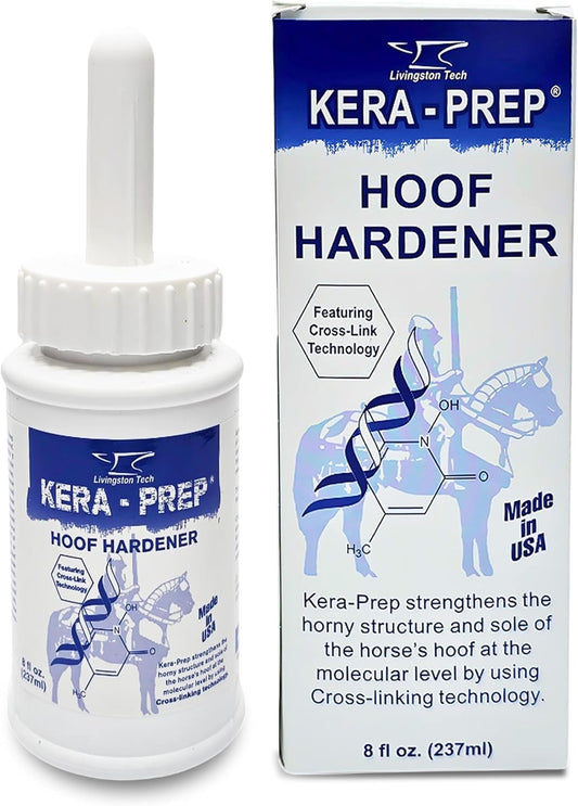 Livingston Tech Kera Prep Hoof Hardener front view horse hoof care formula