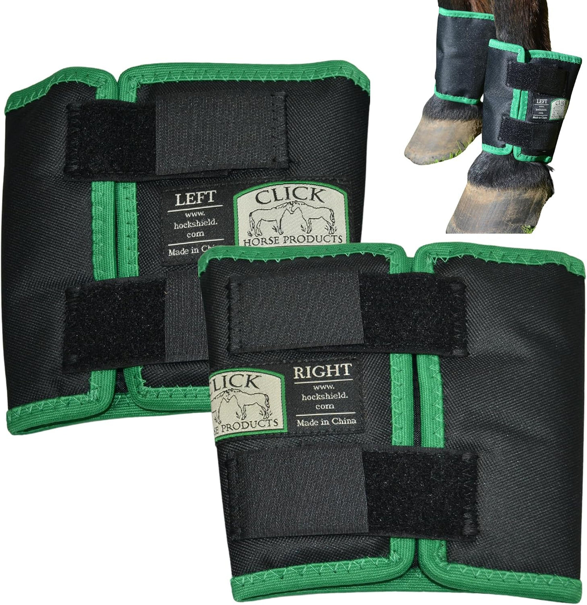 Intrepid International Click horse fetlock shield front view protective equine wraps