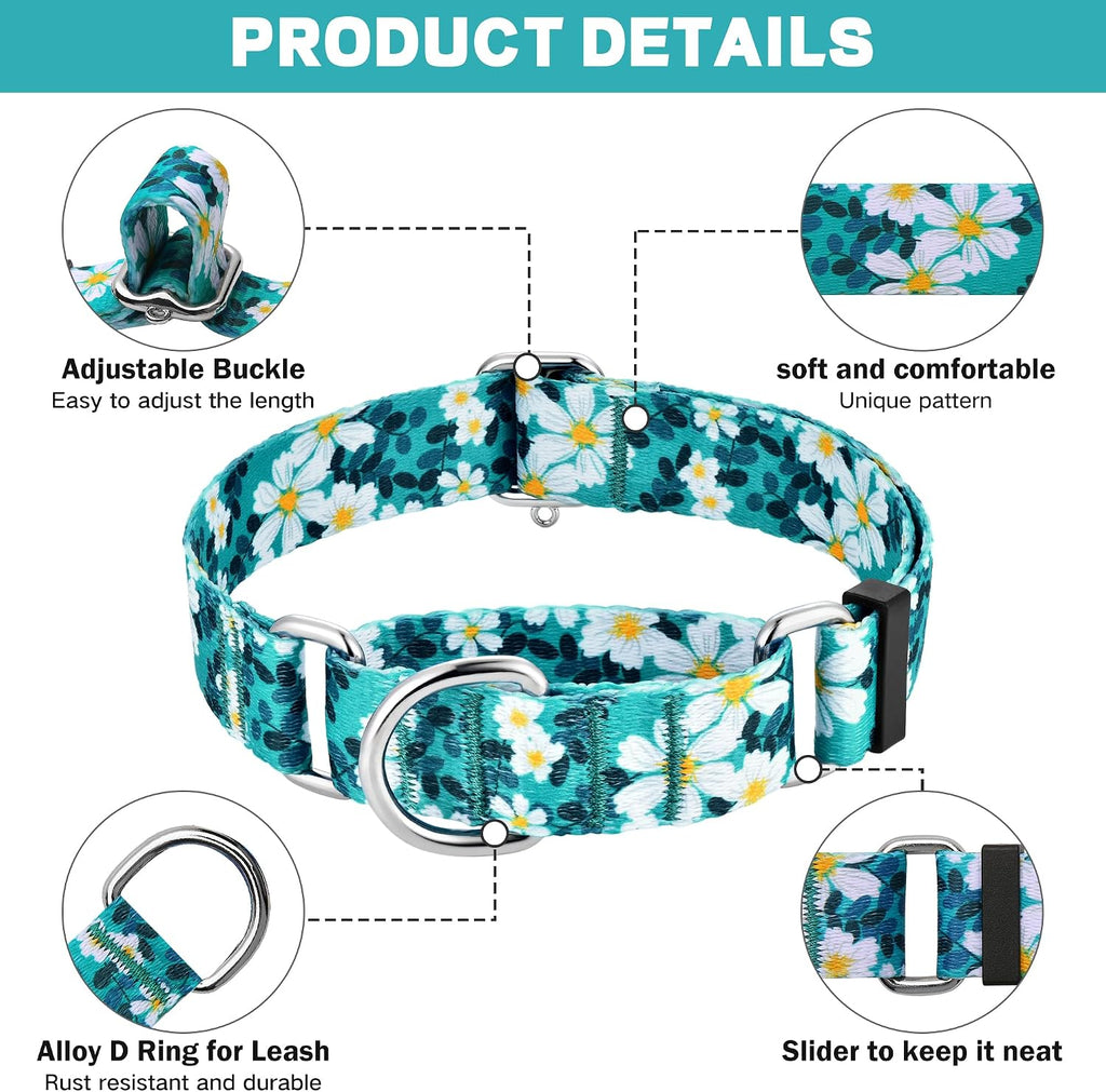 Premium heavy duty metal hardware on Hikiko martingale collar
