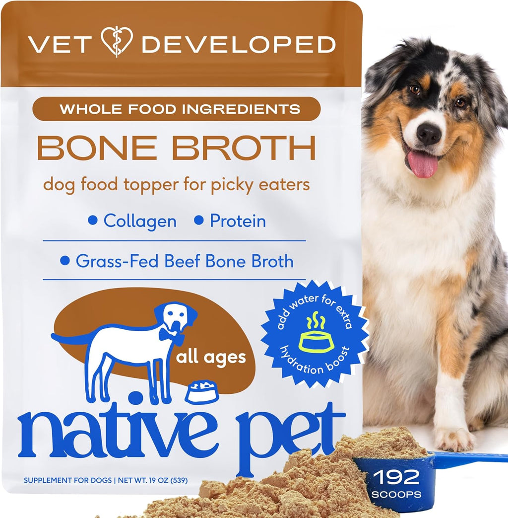 Native Pet Bone Broth for Dogs - Made with Real Beef Bone Broth, Dog Food Toppers for Picky Eaters - Provides Extra Hydration & Nutrition for Joint Strength, Immunity & Heart Health-48 Scoops - Image 9