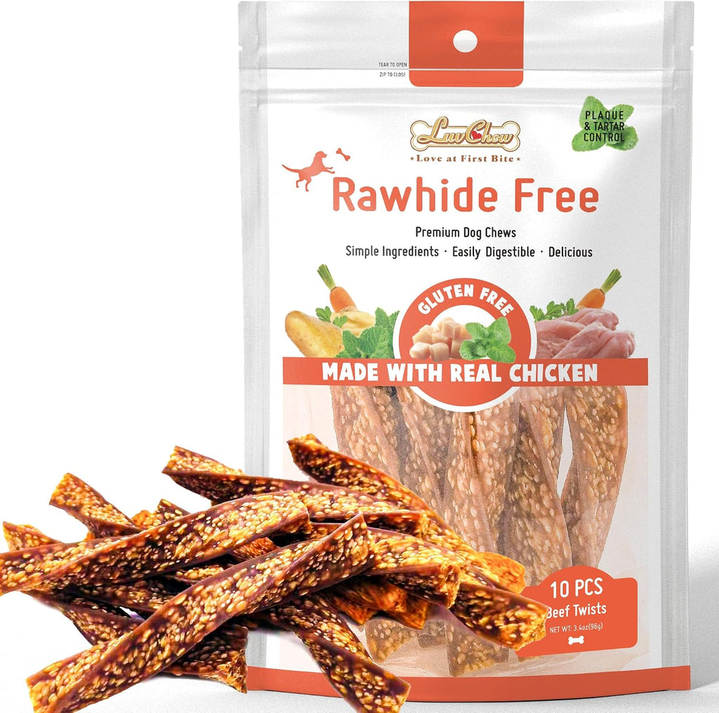 LuvChew chicken twist dog treats in retail packaging
