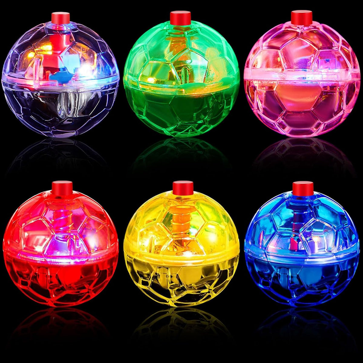 Sratte 6 Pcs Ghost Hunting Cat Ball Activated Cat Toy Motion LED Light Pet Balls Motion Dog Interactive Pet Toys Glowing Mini Running Exercise Supplies for Animals Activity (Clear) - Image 10