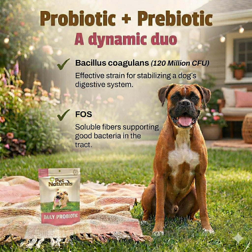 Authentic Pet Naturals dog digestive supplement 160 count container side view
