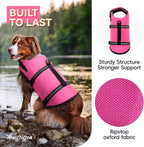 AMZNOVA puppy flotation vest displaying the top rescue handle and heavy duty buckles.