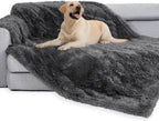 gogobunny Waterproof Dog Blanket for Couch & Furniture Protection - Super Soft Reversible Throw for Large Dogs & Cats, Calming Washable Fur & Sherpa Pet Blanket(33x77 Inch, Grey) - Image 15