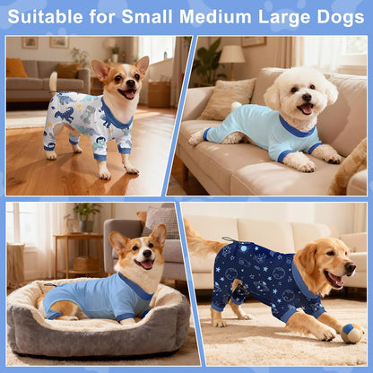 Bienbee medium dog shedding suit back view showing adjustable drawstring design