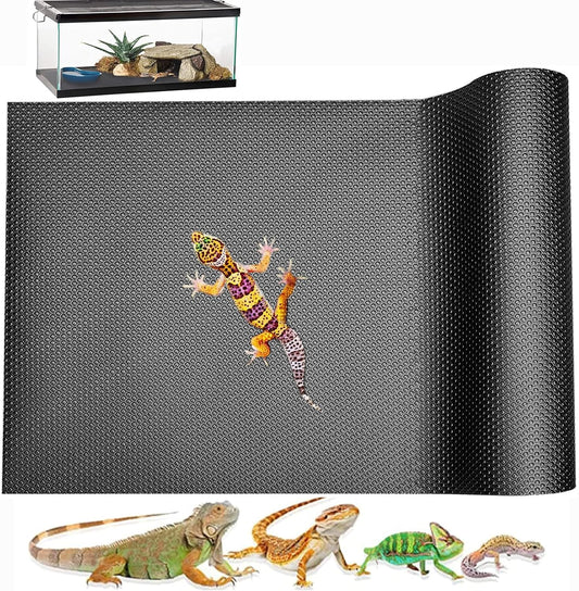 EMYSSA Reptile Carpet front view showing textured black substrate material roll.