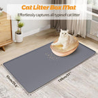 Dark grey silicone litter trapping mat protecting wooden floor from scatter