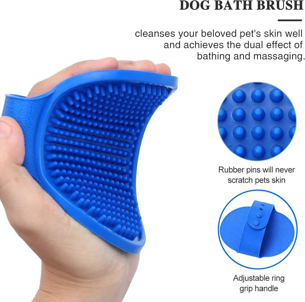 Blue pet deshedding tools kit for professional cat and dog grooming