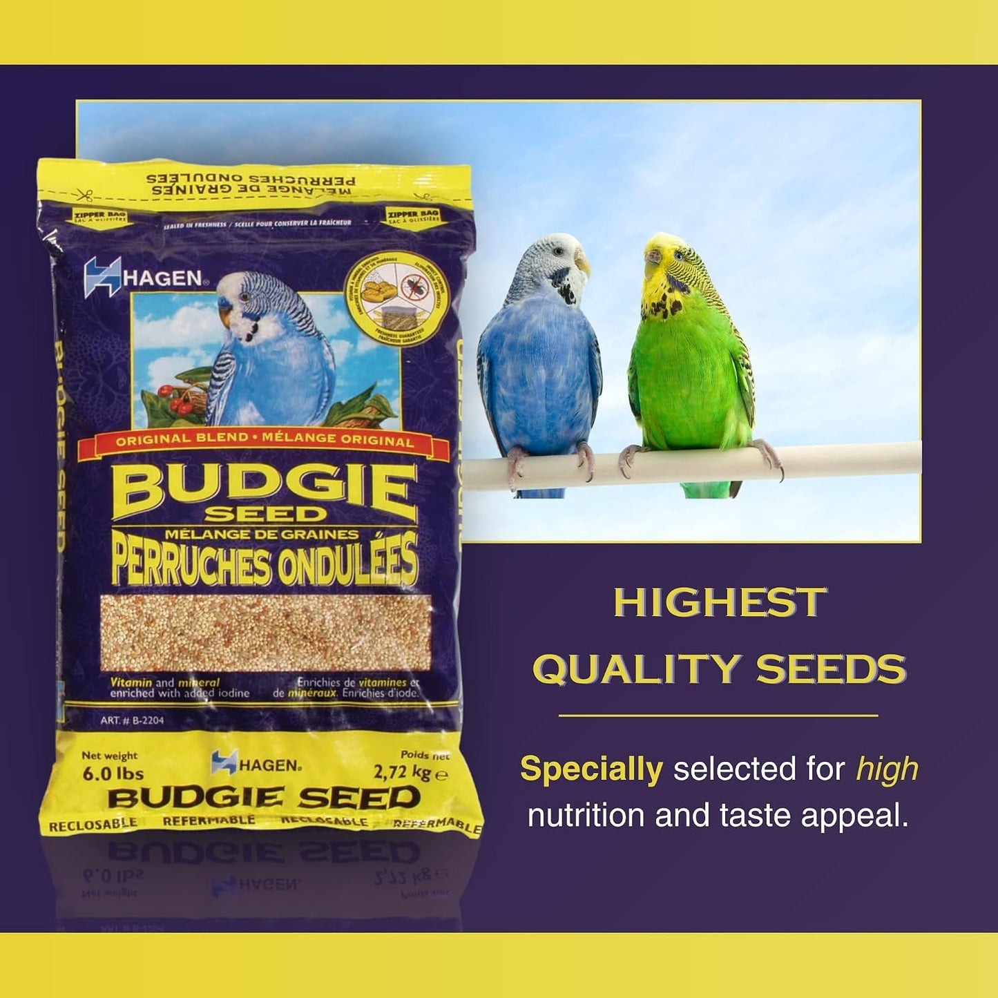 Hagen 6 pound bag of parakeet food for sale