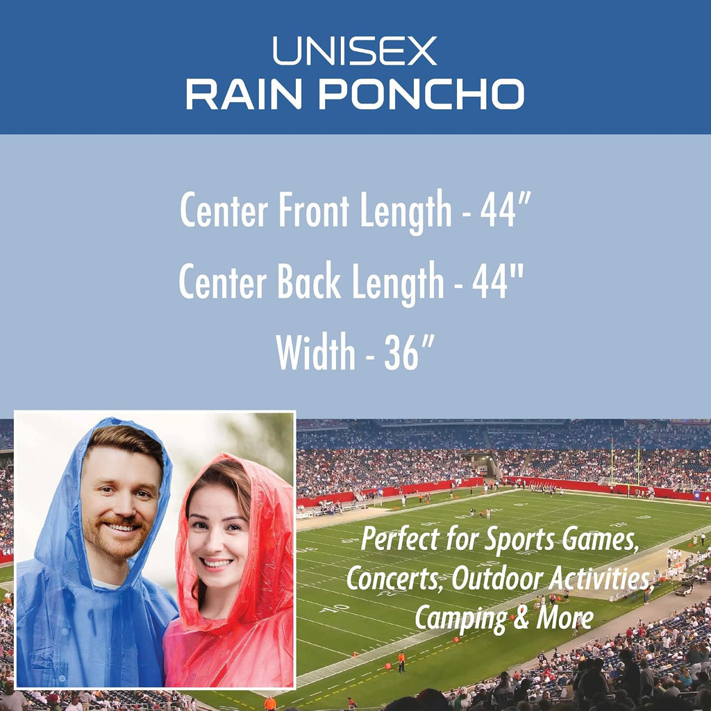 NFL Waterproof Rain Poncho for Adults, Sporty, Elastic Sleeves and Drawstring Hood, Unisex Rain Coat - Image 4