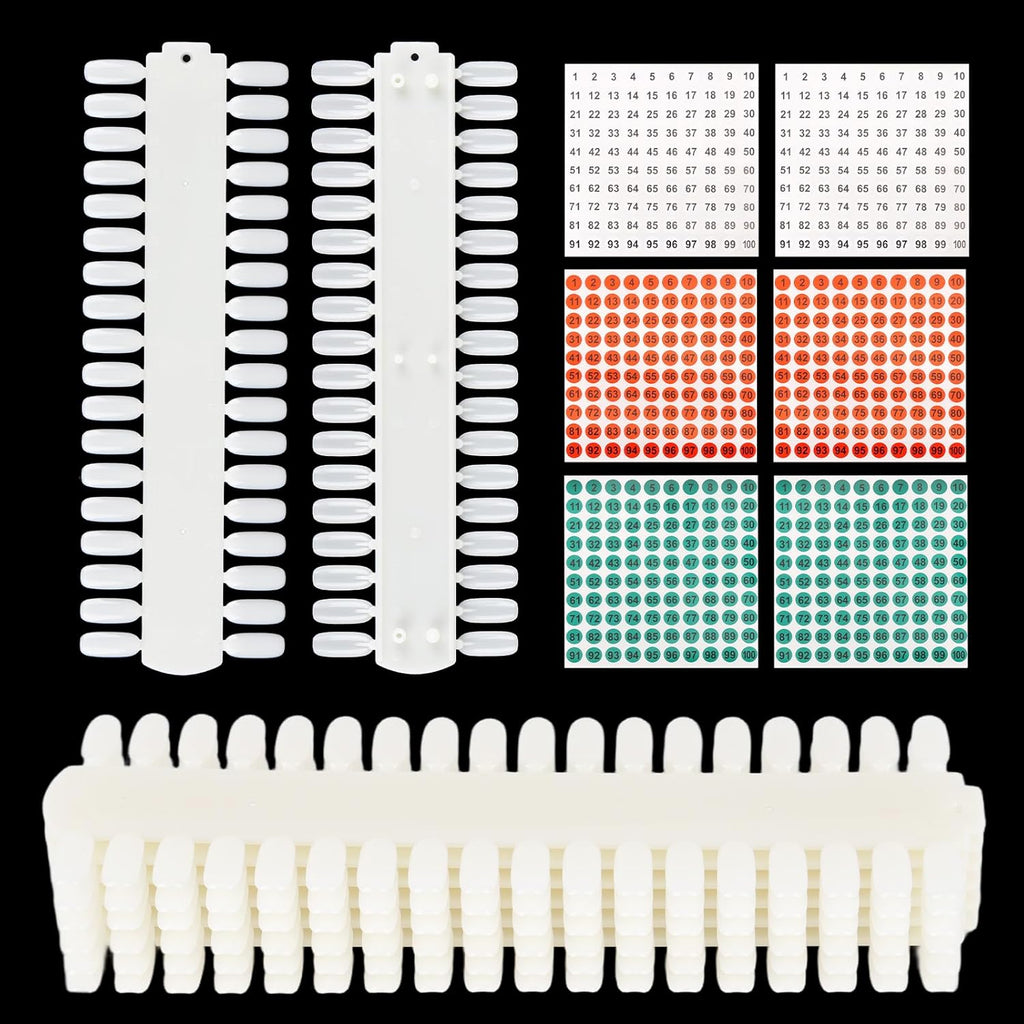 Tbestmax 3 sets 216 tips nail color swatch display board front view