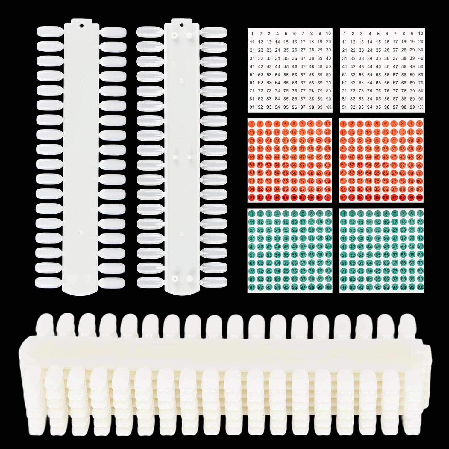 Tbestmax 3 sets 216 tips nail color swatch display board front view