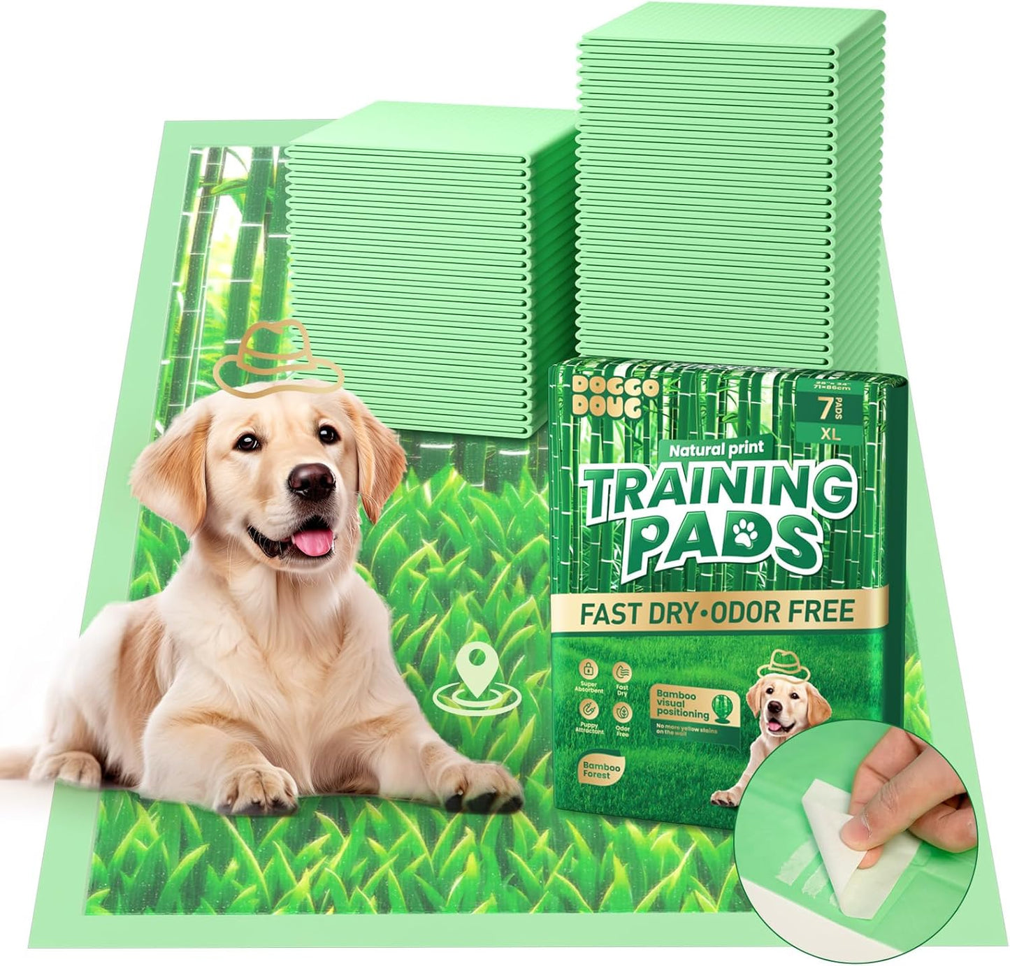 Dog Pee Pads for Dogs XXL 30"x36" Charcoal Puppy Pads 50 Counts Extra Large Disposable Activated Carbon Super Absorbent Full Edge-Wrapping Odor-Control Training Pads with Adhesive Tabs - Image 13