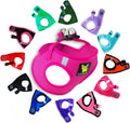 EcoBark pink step in harness front view for small dogs