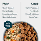 Shelf-stable human grade dog food pouch storage view