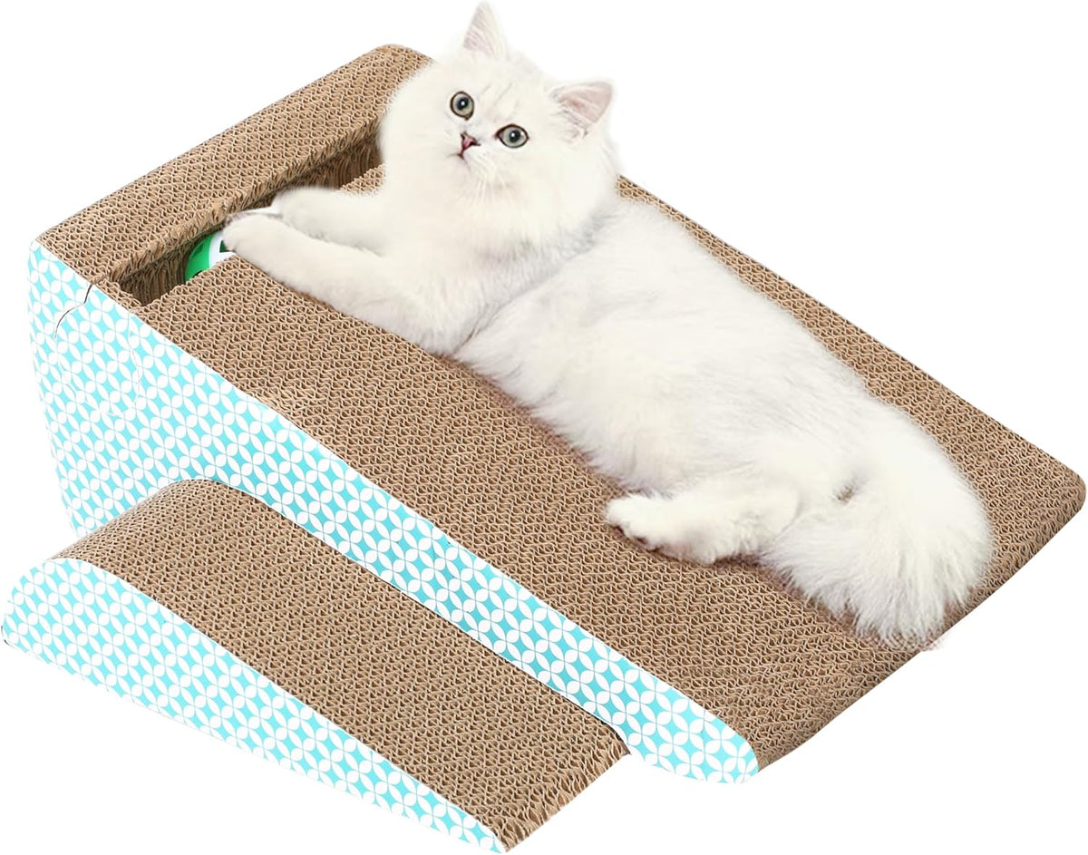 FluffyDream Cat Condo Scratcher Post Cardboard, Milk Box Shape Cat Scratching House Bed, Black Color - Image 13