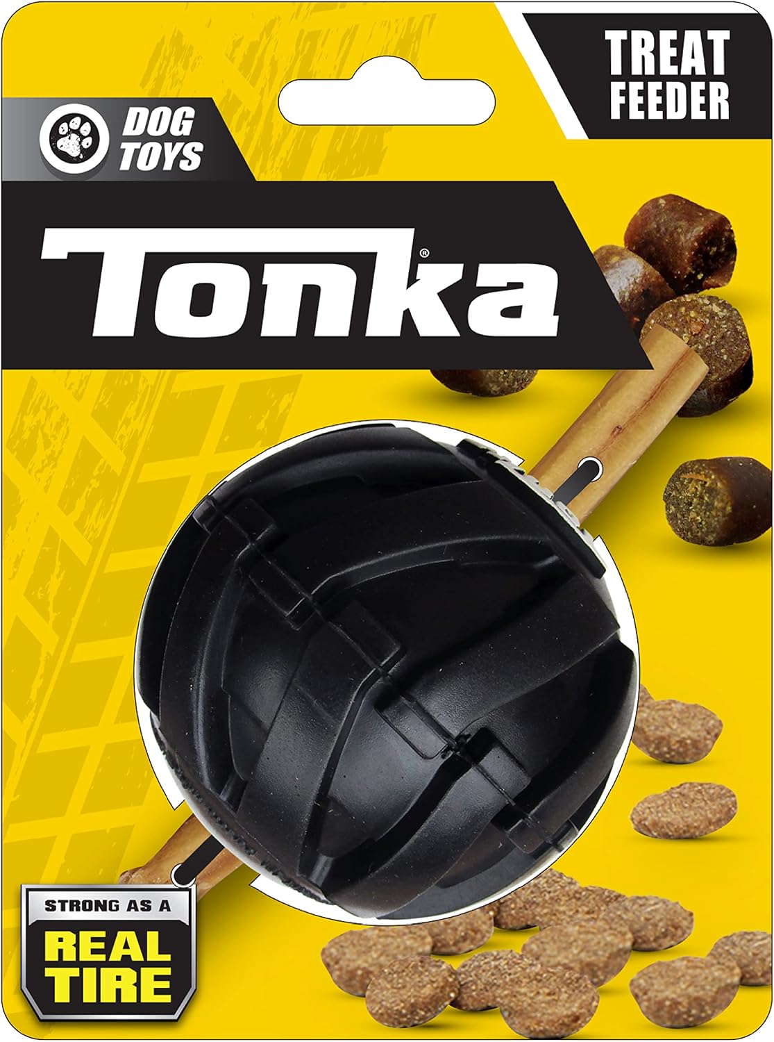 Tonka 3-Ring Tug Outdoor Dog Toy, 10.5 Inch Ring Dog Tug Toy for Medium and Large Breeds, Black/Yellow - Image 9