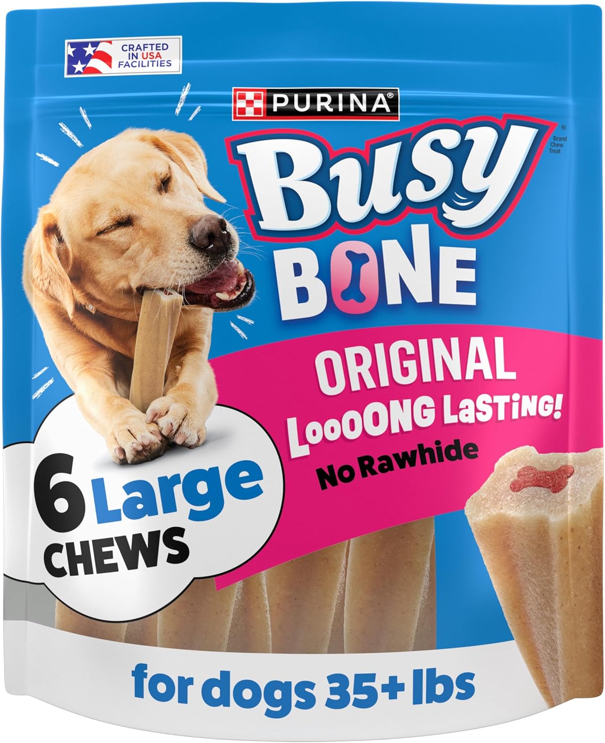 Purina Busy Bone Adult Dog Chew Bone Treats, Original - 10 ct. Pouch - Image 15