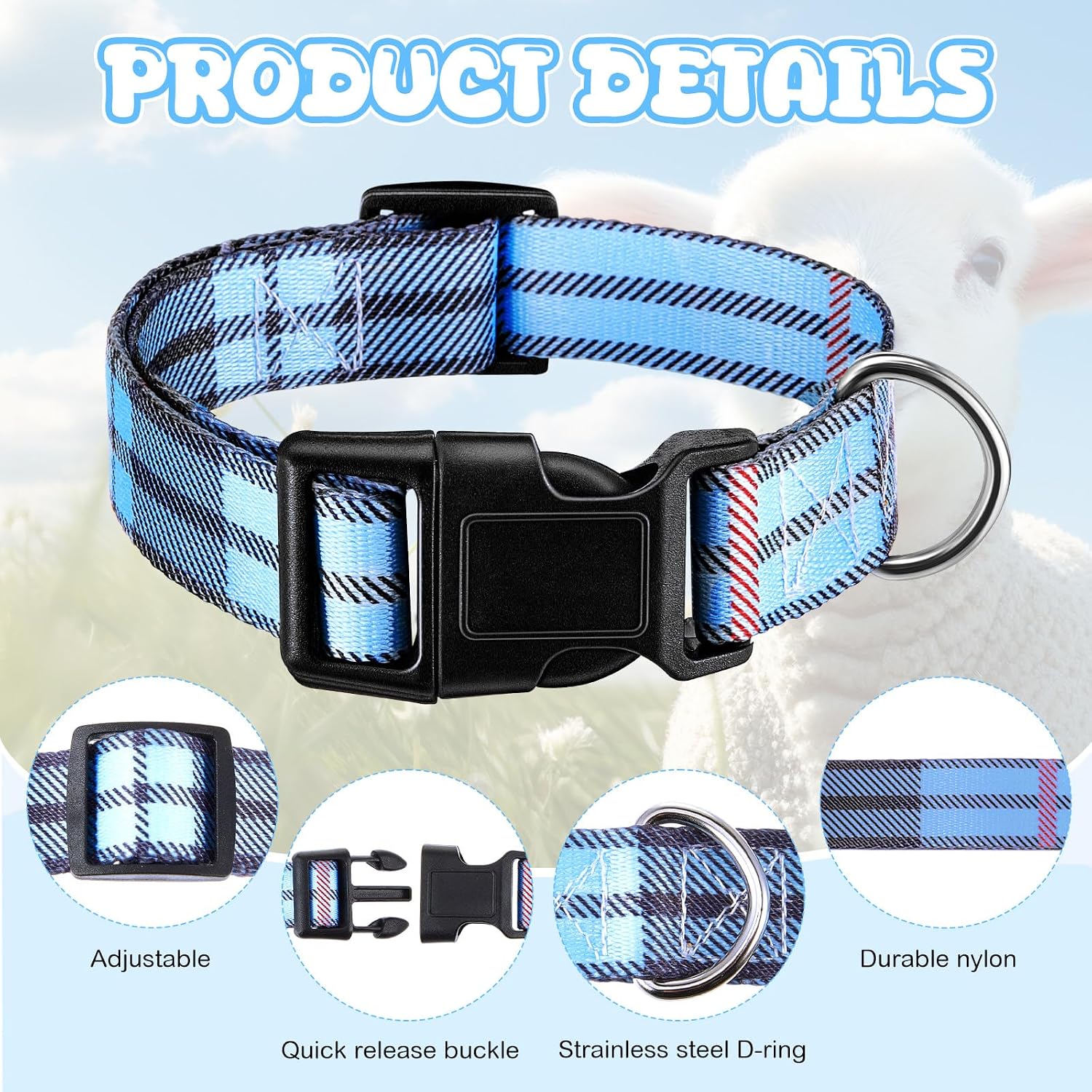 Side profile of the Yeyeplum non slip adjustable sun buckle demonstrating how to change the neck size from thirteen to twenty inches.