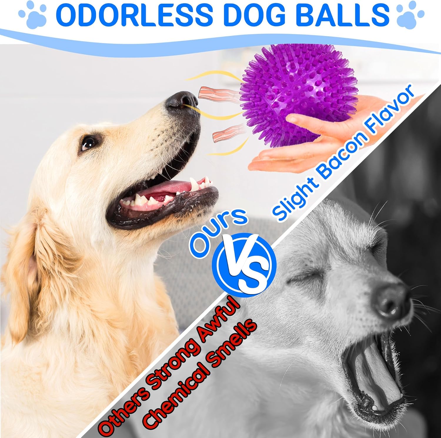 Multi-colored rubber squeaky balls for large dogs