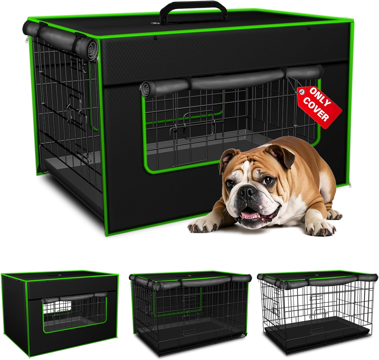 Bethshaya noise reducing dog kennel cover fully closed for private resting