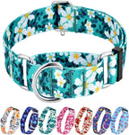 Hikiko Martingale Collar for Dogs with No Buckle Floral Daisy Dog Collars Soft Nylon No Pull Dog Collar for Large Dogs,Green Flower,L - Image 12