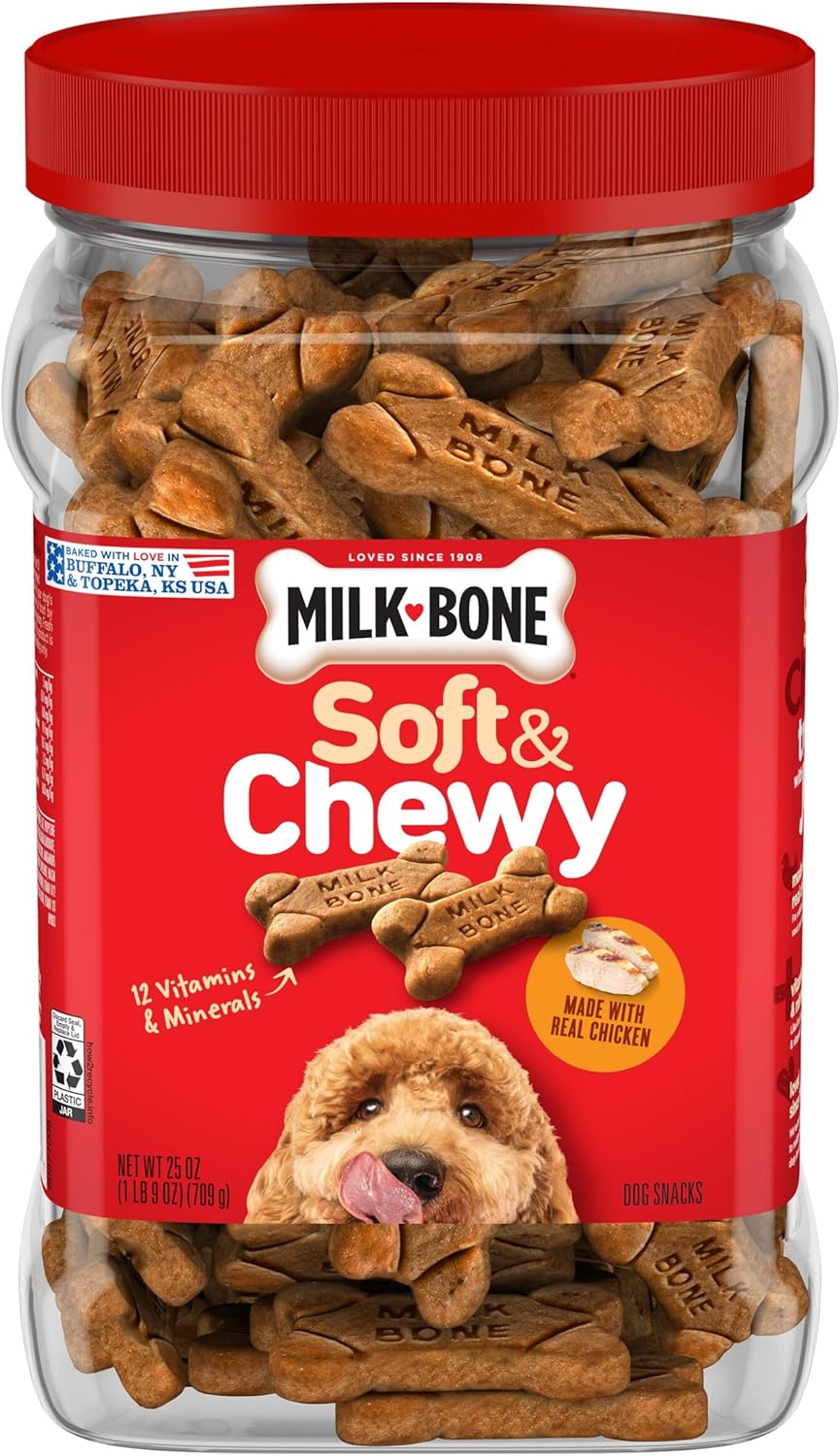 Milk-Bone Soft & Chewy Dog Treats, Made with Real Beef & Filet Mignon, 25 Ounce Canister - Image 14