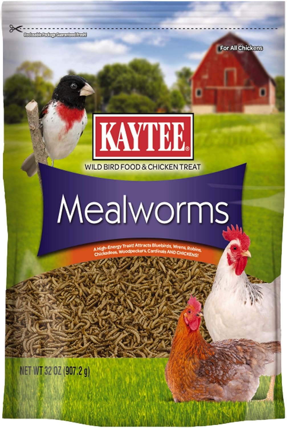 Kaytee Wild Bird Food Mealworms For Bluebirds, Wrens, Robins, Chickadees, Woodpeckers, Cardinals & Chickens, 17.6 Ounce - Image 9