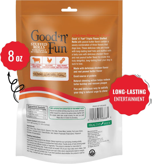 Good 'n' Fun peanut butter flavor dog chews 8 ounce bag