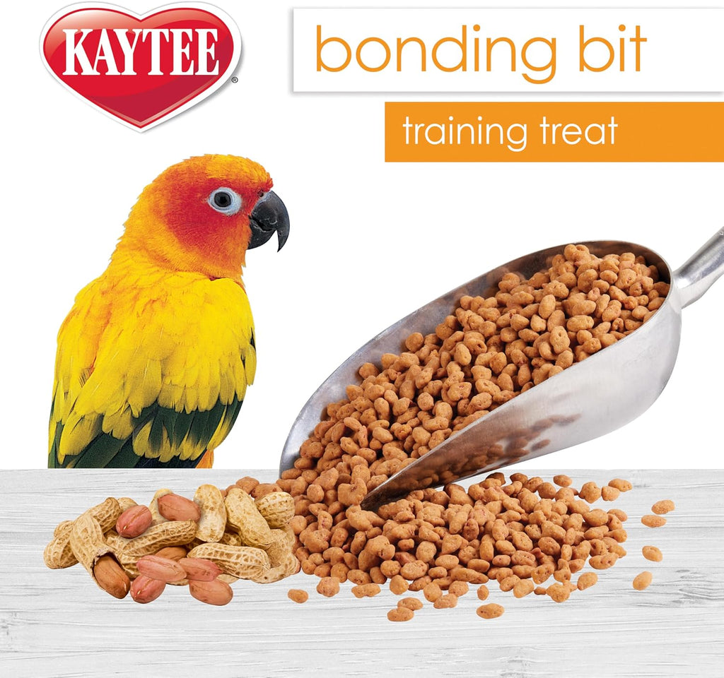 Back of Kaytee bird treat packaging with feeding guidelines.