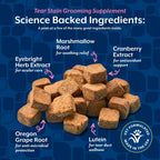 NaturVet tear stain soft chews for dogs showing the active ingredients list.