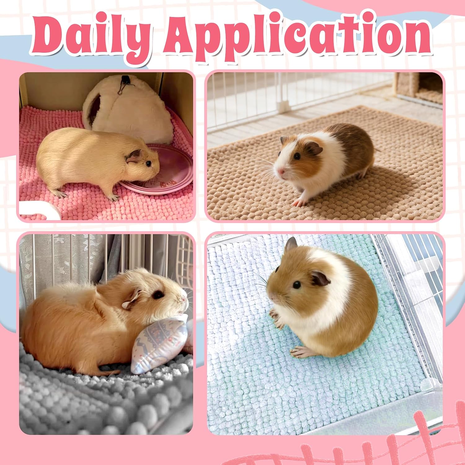 Machine washable fleece bedding for chinchillas and hamsters