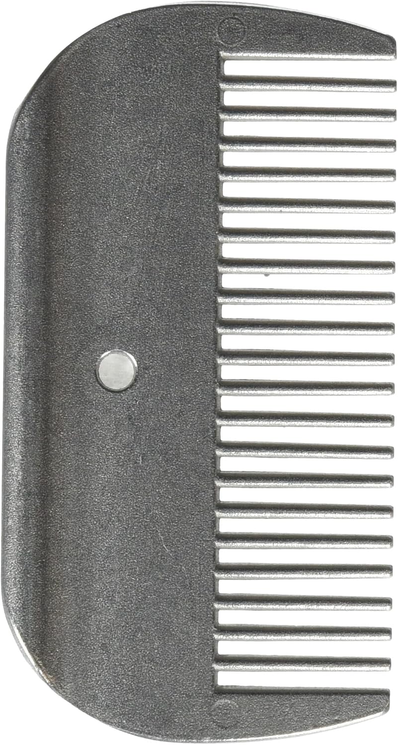 Partrade mane comb front view silver aluminum grooming tool