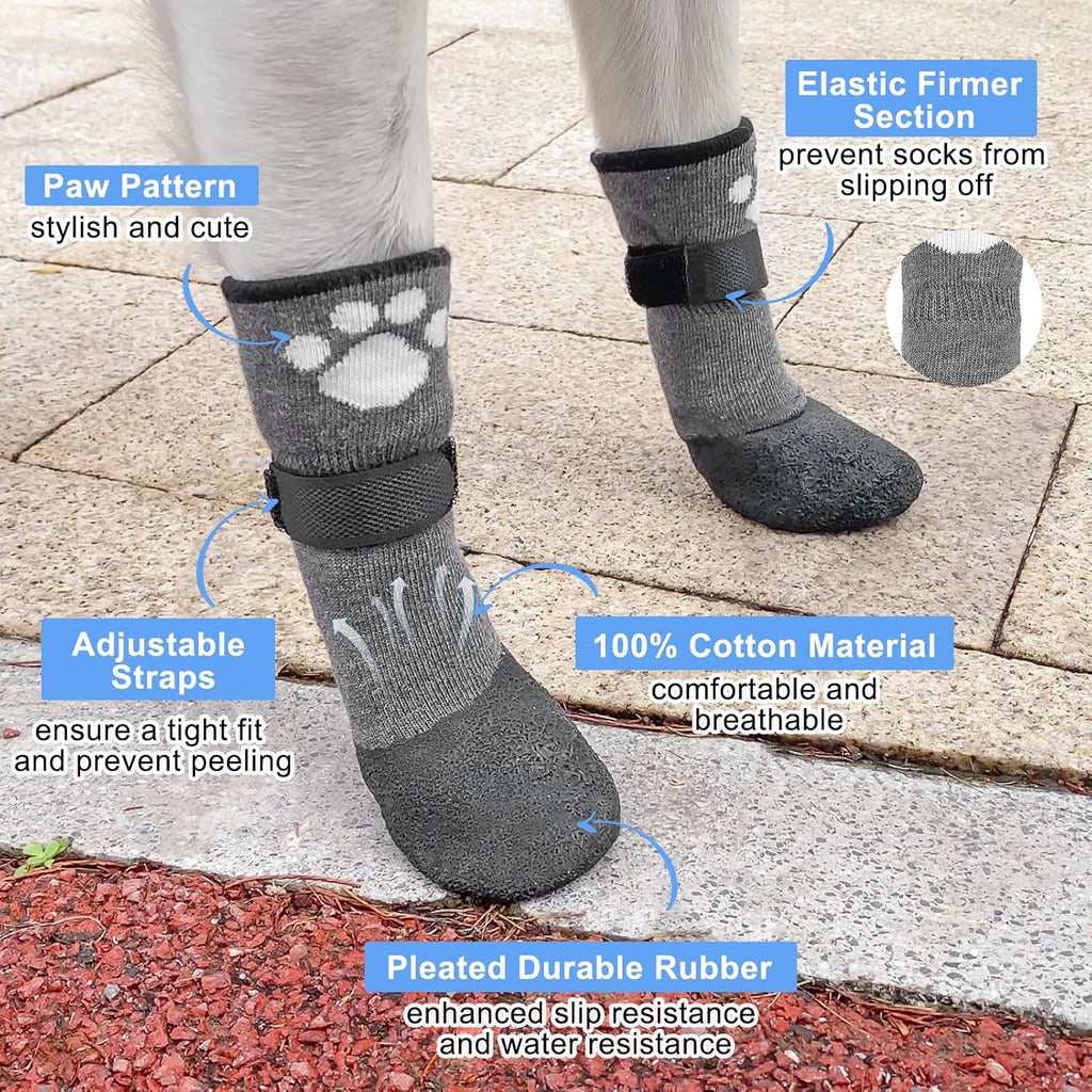 Side view of Beautyzoo waterproof dog shoes with strap