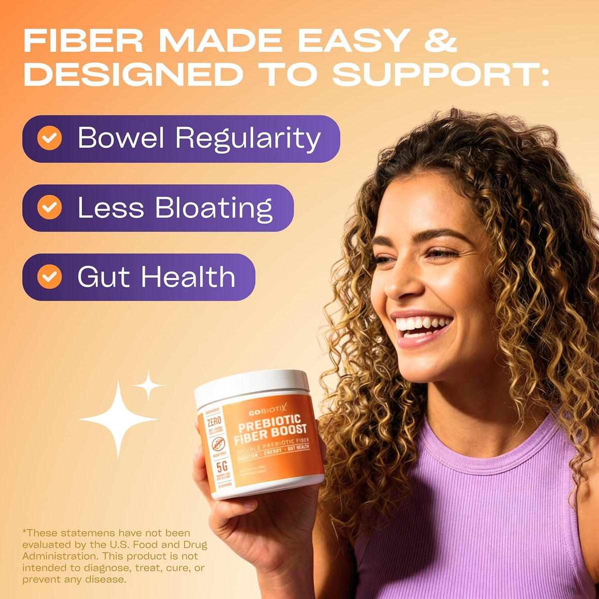 GoBiotix Fiber Supplement Powder scoop and texture display