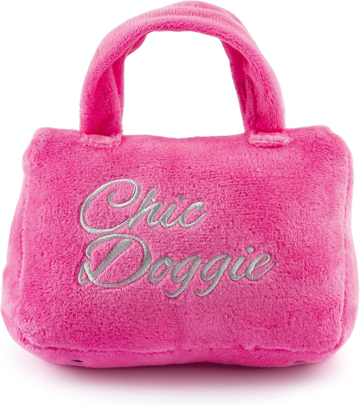 Pink designer parody handbag toy with scarf