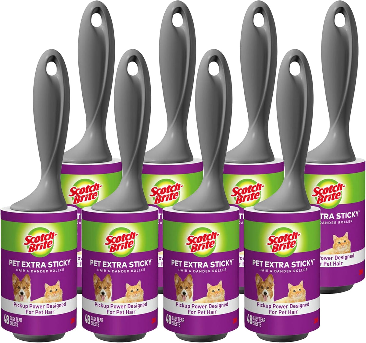 Scotch-Brite Pet Extra Sticky Lint Rollers 4 Rollers 48 Sheets Per Roller 192 Sheets Total - Image 11