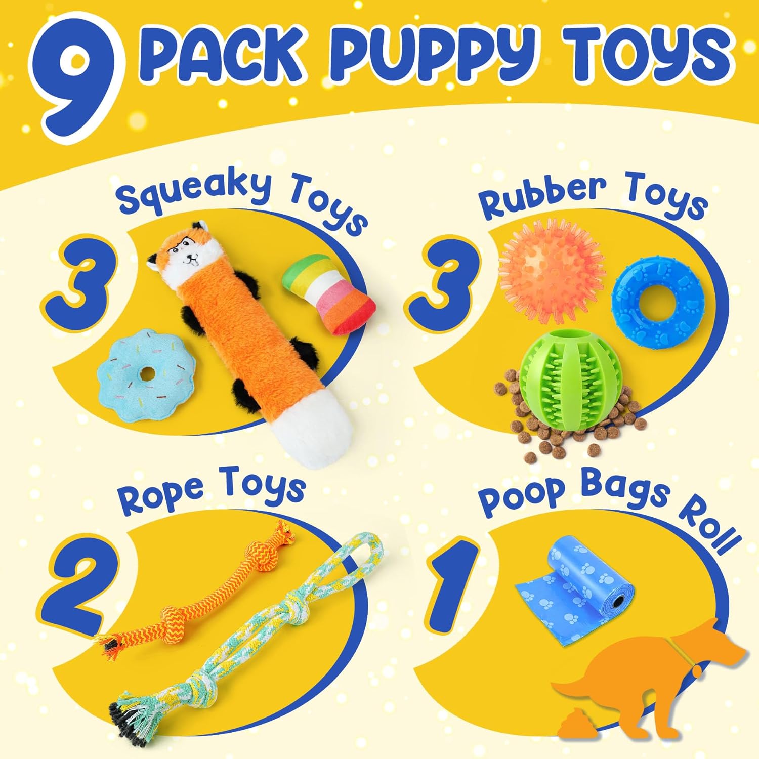 Puppy playing with PatsFran crinkle plush fox toy