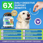 Weallin dog probiotic supplements jar showing chicken flavor treats for pet diarrhea relief.