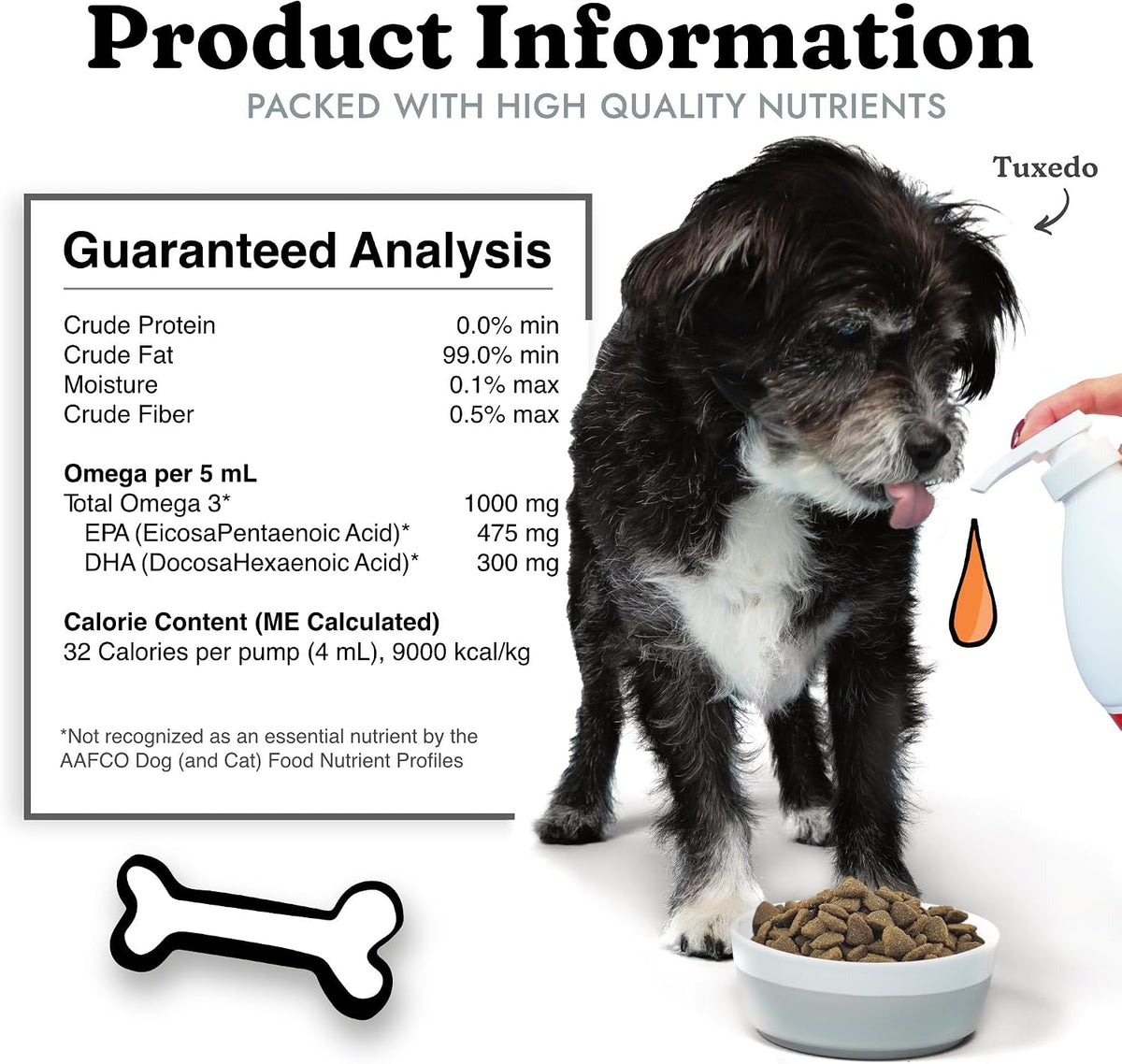 Sixty four fluid ounce bottle of Vital Pet Life omega three joint mobility support for cats and dogs