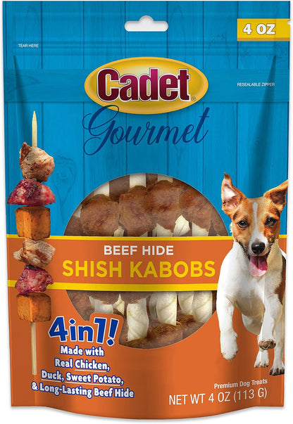 Cadet Gourmet Shish Kabob Dog Chews for Small Dogs, Rawhide Treats with Chicken, Duck and Sweet Potato, Healthy & Natural Beef Hide, 5-Inch Sticks, 24 oz - Image 15