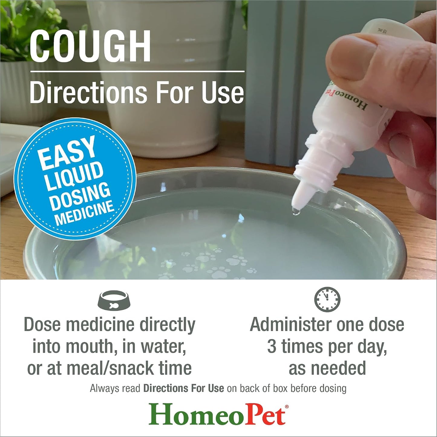 HomeoPet cough relief treatment for small pets back label