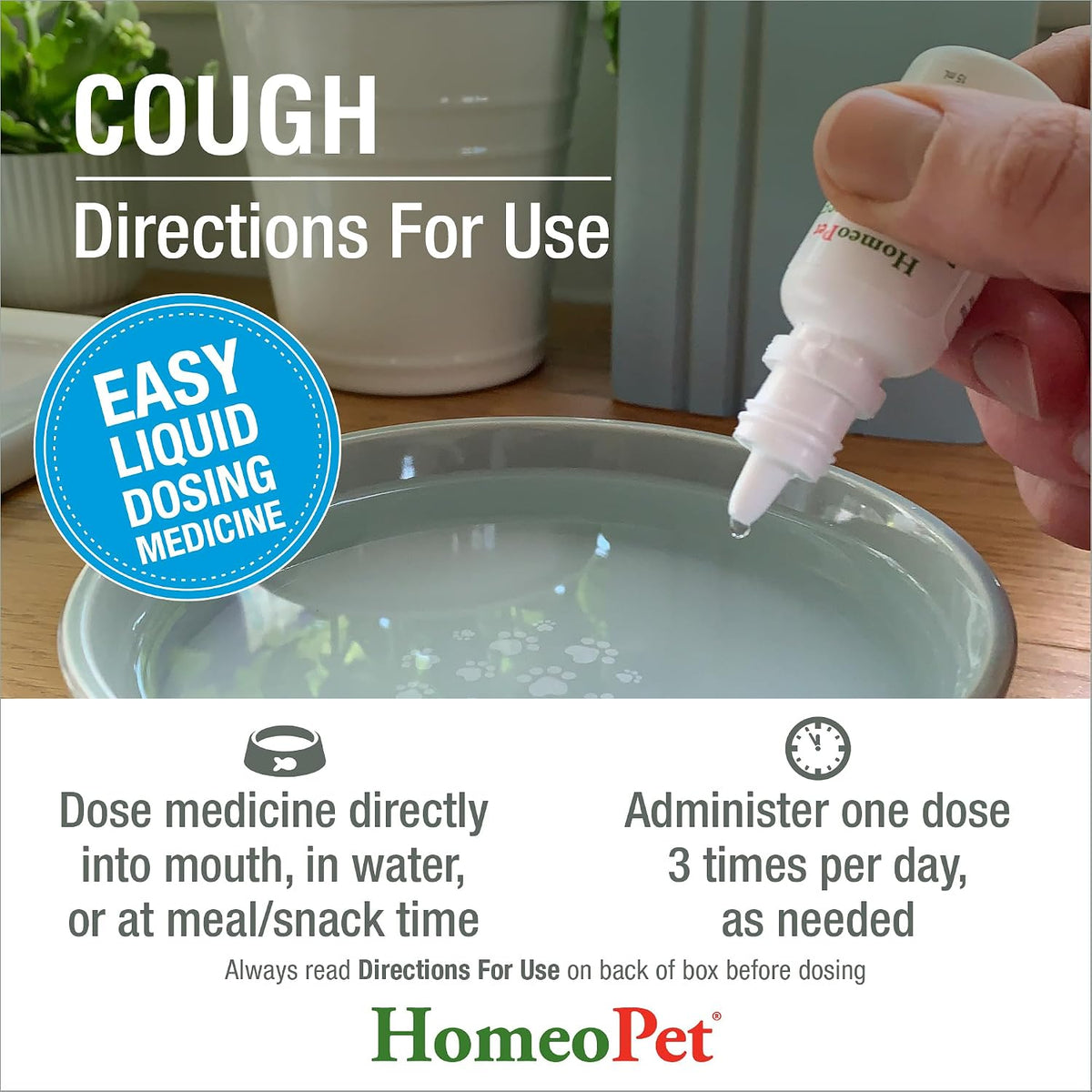 HomeoPet Cough homeopathic remedy bottle back label details