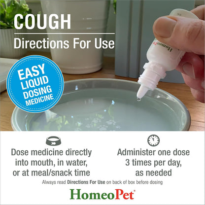 HomeoPet cough relief treatment for small pets back label